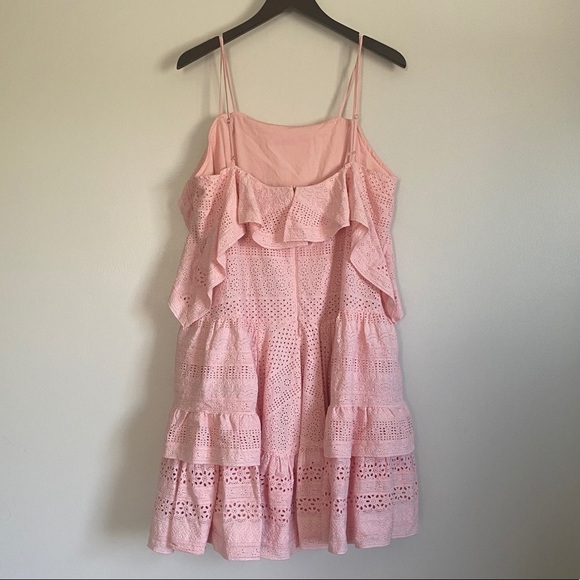 Nwt NEEDLE & THREAD Deconstructed Broderie Dress Pink Medium - Picture 6 of 8